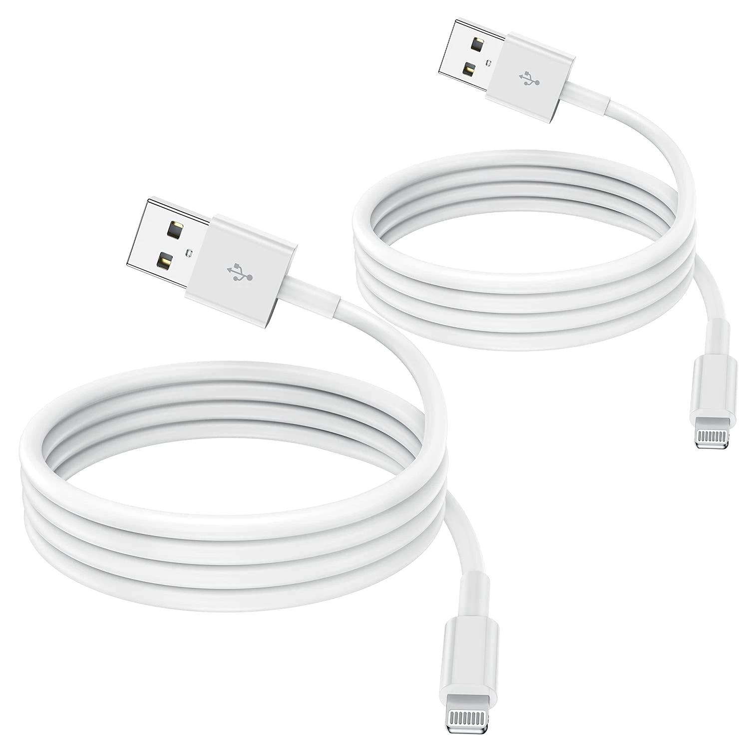 Apple-Certified Lightning to USB Cable, 2-Pack, White